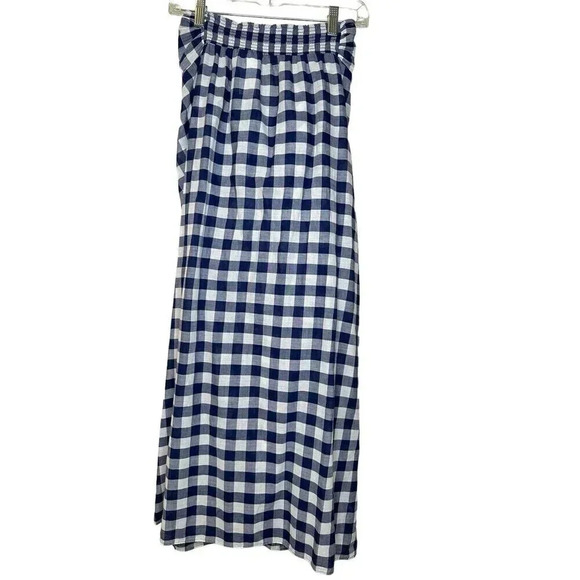 J. Crew Draped Beach Sarong in Blue Gingham Size Medium Beach Coverup - Picture 6 of 8